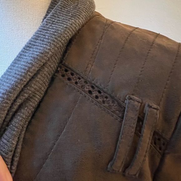 Anthropologie Hei Hei Vegan Leather Jacket Brown Size XS - Picture 8 of 8